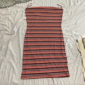 Strapless Striped Mini Dress